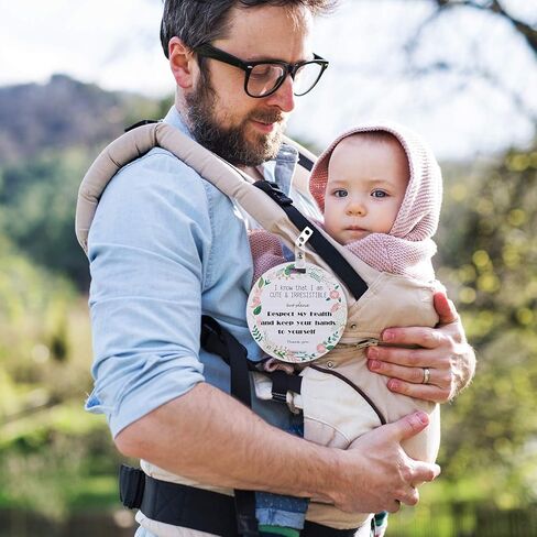 لافتة لا تلمس مجموعة سيارة الأطفال حديثي الولادة أو بطاقة عربة الأطفال، لا تلمس علامة الطفل للفتيات، لافتة أمان بدون لمس مع أشرطة تعليق ومشبك (مجموعة من قطعتين) in Kuwait