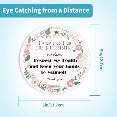 لافتة لا تلمس مجموعة سيارة الأطفال حديثي الولادة أو بطاقة عربة الأطفال، لا تلمس علامة الطفل للفتيات، لافتة أمان بدون لمس مع أشرطة تعليق ومشبك (مجموعة من قطعتين) in Kuwait