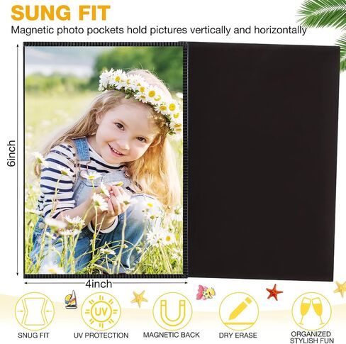Weewooday 48 Pack Refrigerator Magnet Photo Frame Magnetic Picture Holder with Clear Pocket Fridge Magnetic Picture Frame for Office Cabinet Locker, Black (4 x 6 Inch) in Saudi Arabia