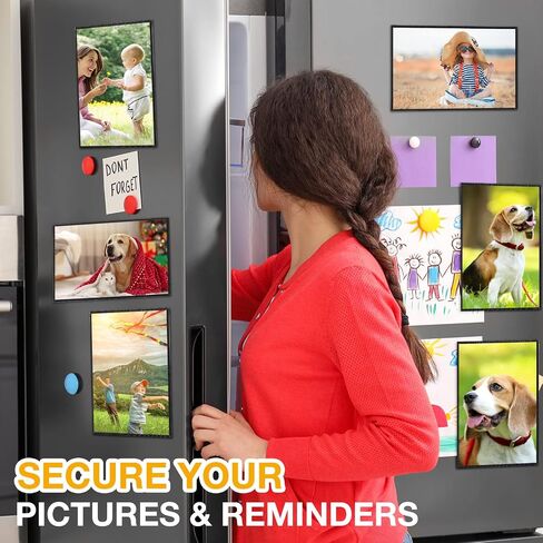 Weewooday 48 Pack Refrigerator Magnet Photo Frame Magnetic Picture Holder with Clear Pocket Fridge Magnetic Picture Frame for Office Cabinet Locker, Black (4 x 6 Inch) in Saudi Arabia