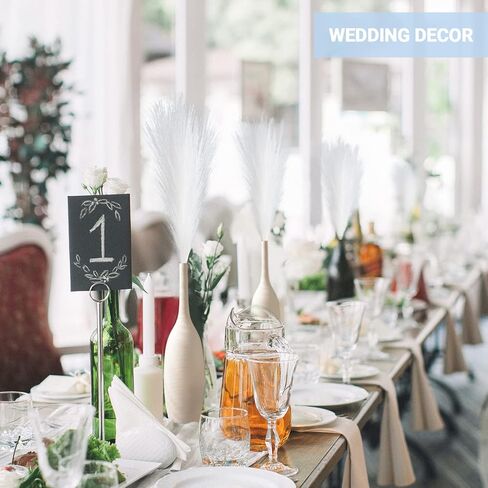 6 قطع من عشب بامباس الصناعي من سوريام، عشب بامباس صغير مجفف مقاس 17 بوصة، زهور طبيعية مجففة اصطناعية لغرفة المعيشة وغرفة النوم والمكتب والمطبخ وديكور الزفاف ومزرعة بوهو، أبيض in Kuwait