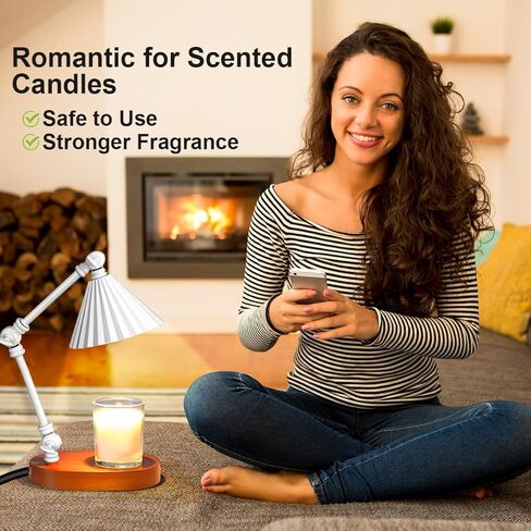 Candle Warmer Lamp with Dimmer, Timer - Adjustable Height Lamp Candle Warmer, Perfect Home Decor Gift for Her and Birthday Gift for Mom - Scented Jar Candle Heater - White in Kuwait