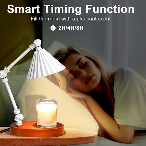 Candle Warmer Lamp with Dimmer, Timer - Adjustable Height Lamp Candle Warmer, Perfect Home Decor Gift for Her and Birthday Gift for Mom - Scented Jar Candle Heater - White in Kuwait