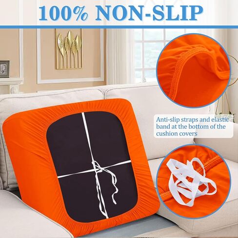 HDCAXKJ 100% Waterproof 4 Piece Couch Cushion Covers for Sectional Sofa L Shape Stretch Sofa Seat Slipcover L-Shaped Chaise Cover Set for Both Left/Right Sectional Couch Pet Dog (Dark Gray, Large) in Kuwait