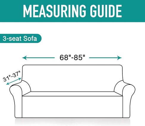 RHF Sofa Slipcover, Couch Covers for 3 Cushion Couch, Sofa Cover for 3 Cushion Couch, Couch Covers for Dogs, Couch Cover for 3 Cushion Couch (Dark Grey-Sofa) in Kuwait