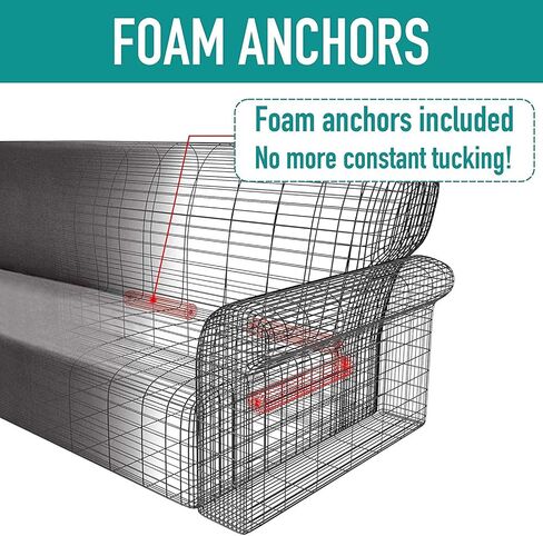 RHF Sofa Slipcover, Couch Covers for 3 Cushion Couch, Sofa Cover for 3 Cushion Couch, Couch Covers for Dogs, Couch Cover for 3 Cushion Couch (Dark Grey-Sofa) in Kuwait