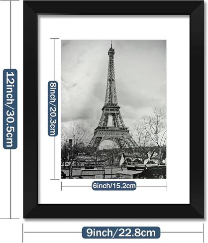 إطار صورة هارسيتي يعرض صورًا مقاس 9 × 12 بوصة إطارات صور سوداء مع حصيرة للصور واللوحات والمناظر الطبيعية والملصقات والأعمال الفنية، 3 عبوات in Kuwait
