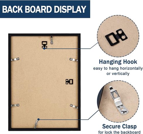 إطار صورة هارسيتي يعرض صورًا مقاس 9 × 12 بوصة إطارات صور سوداء مع حصيرة للصور واللوحات والمناظر الطبيعية والملصقات والأعمال الفنية، 3 عبوات in Kuwait