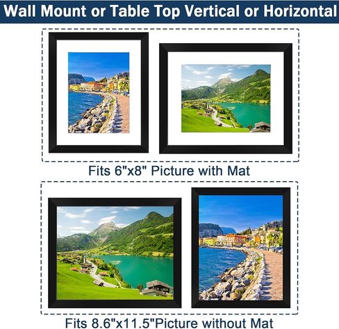 إطار صورة هارسيتي يعرض صورًا مقاس 9 × 12 بوصة إطارات صور سوداء مع حصيرة للصور واللوحات والمناظر الطبيعية والملصقات والأعمال الفنية، 3 عبوات in Kuwait