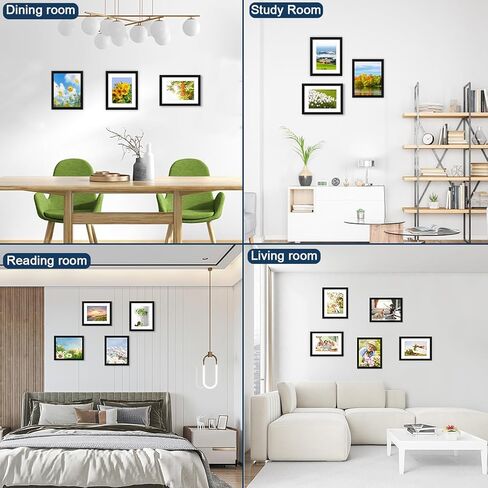 إطار صورة هارسيتي يعرض صورًا مقاس 9 × 12 بوصة إطارات صور سوداء مع حصيرة للصور واللوحات والمناظر الطبيعية والملصقات والأعمال الفنية، 3 عبوات in Kuwait