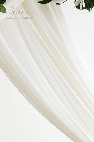 Floroom الزفاف قوس اللف النسيج 2 لوحات 20Ft الأبيض الشيفون النسيج الستائر أربور الأقمشة حفل زفاف استقبال غنيمة الزينة in Kuwait