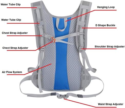 KBNI Hydration Backpack with 2L Water Bladder for Women Men Kids Doing Outdoor Running, Hiking, Camping, Skiing, Cycling in Saudi Arabia