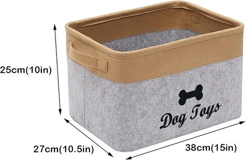 صناديق تخزين ألعاب الكلاب من جيسيت - صندوق تخزين ألعاب وإكسسوارات الحيوانات الأليفة، سلة تخزين منظمة لألعاب الحيوانات الأليفة والبطانيات والمقاود والطعام - رمادي داكن/كاكي in Kuwait