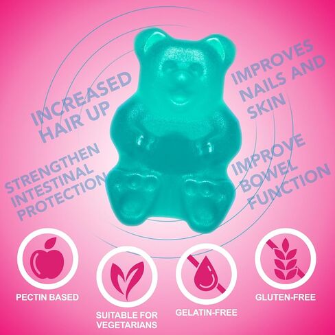 مكمل نمو الشعر البيوتين ONE1X 10,000 ميكروجرام 60 علكة - مكمل قابل للمضغ للبشرة الصحية والشعر والأظافر - فيتامينات الشعر لتساقط الشعر - فيتامينات الشعر الصمغية - نباتي، غير معدّل وراثيًا in Kuwait