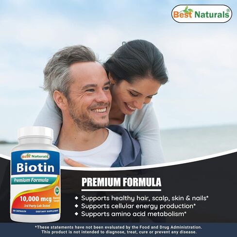 Best Naturals Maximum Potency Biotin 10,000 Mcg for Healthier and Longer Hair Growth Support Formula, 200 Count in Saudi Arabia