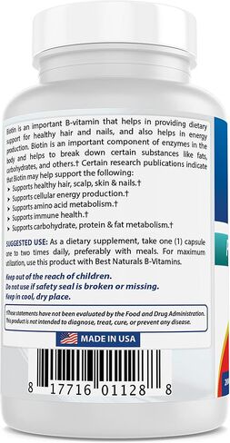 Best Naturals Maximum Potency Biotin 10,000 Mcg for Healthier and Longer Hair Growth Support Formula, 200 Count in Saudi Arabia