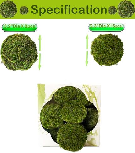 6 Pack Moss Balls and Ratton Balls for Wedding Party Home Garden Decoration in Saudi Arabia