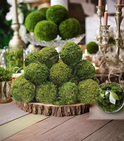 6 Pack Moss Balls and Ratton Balls for Wedding Party Home Garden Decoration in Saudi Arabia
