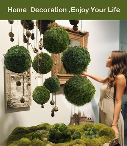 6 Pack Moss Balls and Ratton Balls for Wedding Party Home Garden Decoration in Saudi Arabia