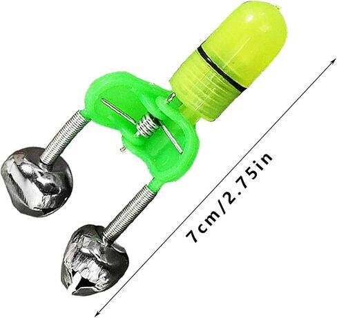 Cailauer 20 قطعة LED التوأم جرس ليلة الصيد إنذار كليب، مؤشر إنذار لدغة الصيد، LED ليلة الصيد رود لدغة الطعم إنذار ضوء. in Saudi Arabia