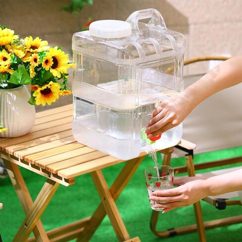 Maxdot 4 عبوات سعة 4 جالون حاوية مياه محمولة مع حنفية سعة 15 لترًا للتخييم حاوية تخزين المياه خزان مياه كبير مع صنبور لتخزين المياه في حالات الطوارئ للتخييم في الهواء الطلق والتنزه سيرًا على الأقدام in Kuwait