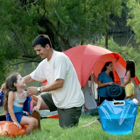 حاوية مياه قابلة للطي، اميسون 5 لتر + 10 لتر، خزان مياه محمول قابل للطي خالي من البيسفينول ايه، حامل مياه بلاستيكي للمشي لمسافات طويلة والتخييم والنزهات والسفر والشواء in Kuwait