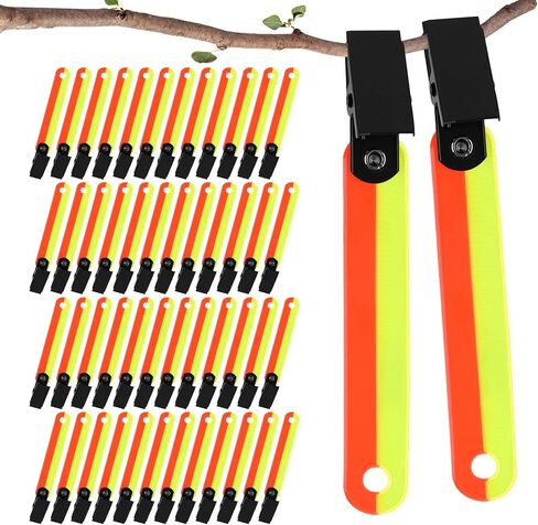 QINLECTRI 48 Packs High Visibility Trail Markers with Clips Reflective Tree Tacks Trail Markers for Tree Stand Hiking Hunting Outdoor Camping(Orange, Yellow) in Kuwait