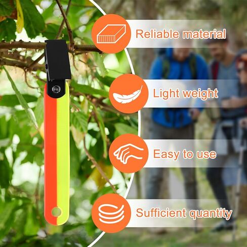 QINLECTRI 48 Packs High Visibility Trail Markers with Clips Reflective Tree Tacks Trail Markers for Tree Stand Hiking Hunting Outdoor Camping(Orange, Yellow) in Kuwait