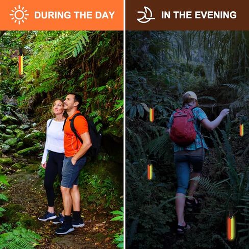 QINLECTRI 48 Packs High Visibility Trail Markers with Clips Reflective Tree Tacks Trail Markers for Tree Stand Hiking Hunting Outdoor Camping(Orange, Yellow) in Kuwait