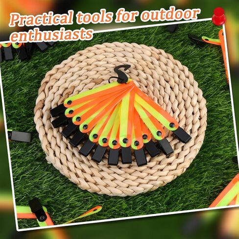 QINLECTRI 48 Packs High Visibility Trail Markers with Clips Reflective Tree Tacks Trail Markers for Tree Stand Hiking Hunting Outdoor Camping(Orange, Yellow) in Kuwait