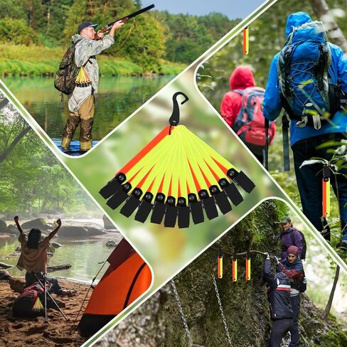 QINLECTRI 48 Packs High Visibility Trail Markers with Clips Reflective Tree Tacks Trail Markers for Tree Stand Hiking Hunting Outdoor Camping(Orange, Yellow) in Kuwait