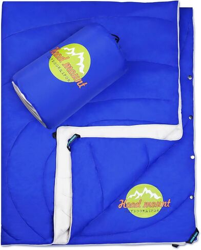 غطاء محرك السيارة التخييم بطانية السفر في الهواء الطلق بطانية الرياح ومقاومة للماء خفيفة الوزن لحاف التخييم الدافئ للتخييم، والمشي لمسافات طويلة، وحقائب الظهر، ونزهات الشاطئ، نزهة - مقاوم للماء -52 "× 75" (أزرق فاتح) in Kuwait