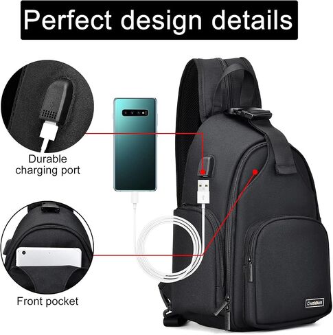 Cwatcun 2-in-1 Sling/Backpack, USB Camera Bag for DSLR/Mirrorless in Saudi Arabia