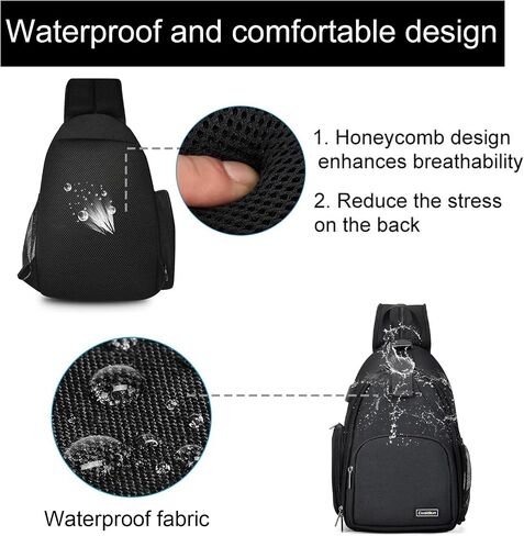 Cwatcun 2-in-1 Sling/Backpack, USB Camera Bag for DSLR/Mirrorless in Saudi Arabia