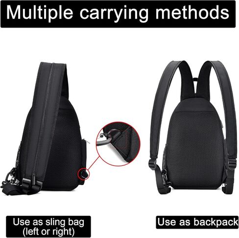 Cwatcun 2-in-1 Sling/Backpack, USB Camera Bag for DSLR/Mirrorless in Saudi Arabia