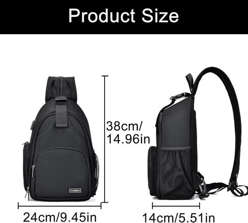 Cwatcun 2-in-1 Sling/Backpack, USB Camera Bag for DSLR/Mirrorless in Saudi Arabia