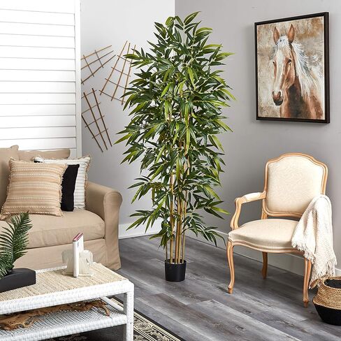 شجرة الخيزران 5362 طبيعية تقريبًا، 6 أقدام، خضراء، 32 × 32 × 72 بوصة in Kuwait