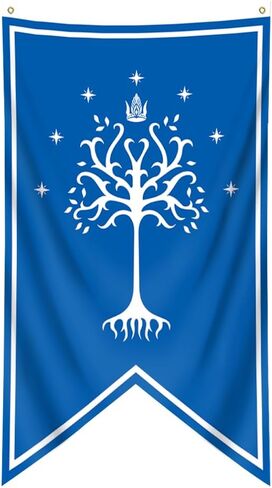 شجرة مور أوف جوندور، نسيج معلق على الحائط، لافتة سوداء، علم معلق على الحائط (30 × 50 بوصة، 150 بوليستر) ديكور غرفة النوم والمنزل والمكتب للرجال in Kuwait