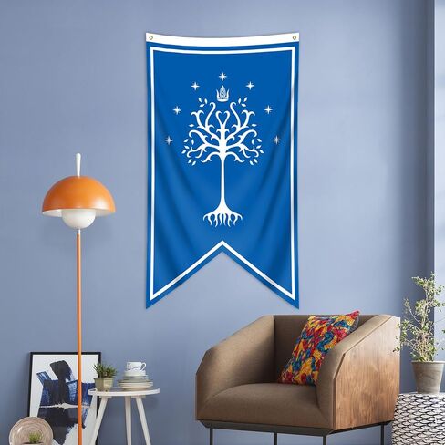 شجرة مور أوف جوندور، نسيج معلق على الحائط، لافتة سوداء، علم معلق على الحائط (30 × 50 بوصة، 150 بوليستر) ديكور غرفة النوم والمنزل والمكتب للرجال in Kuwait