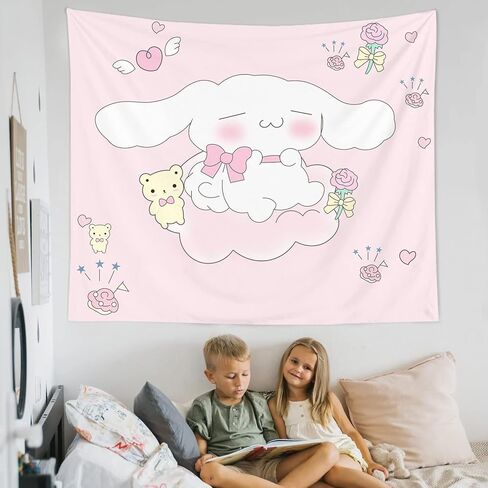 Crokiet لطيف الكرتون نسيج kawaii نسيج ديكور الغرفة الجمالية لطيف ديكور الغرفة أنيمي نسيج لغرفة النوم غرفة المعيشة فتاة في سن المراهقة غرفة ديكور الوردي الجدار الديكور نسيج الجدار شنقا (50 × 60) in Kuwait