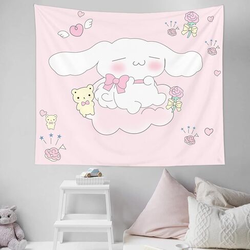 Crokiet لطيف الكرتون نسيج kawaii نسيج ديكور الغرفة الجمالية لطيف ديكور الغرفة أنيمي نسيج لغرفة النوم غرفة المعيشة فتاة في سن المراهقة غرفة ديكور الوردي الجدار الديكور نسيج الجدار شنقا (50 × 60) in Kuwait