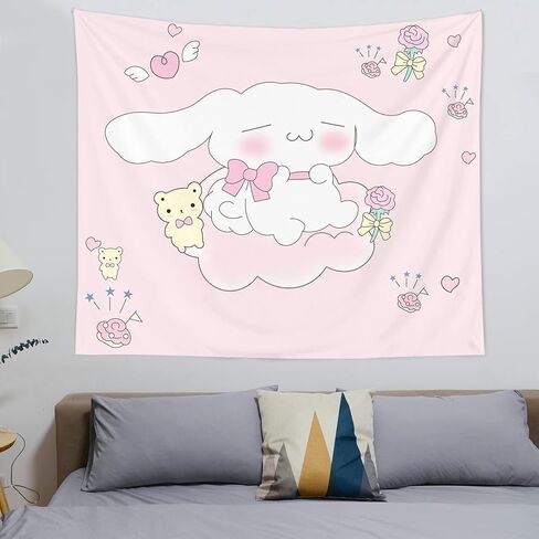 Crokiet لطيف الكرتون نسيج kawaii نسيج ديكور الغرفة الجمالية لطيف ديكور الغرفة أنيمي نسيج لغرفة النوم غرفة المعيشة فتاة في سن المراهقة غرفة ديكور الوردي الجدار الديكور نسيج الجدار شنقا (50 × 60) in Kuwait