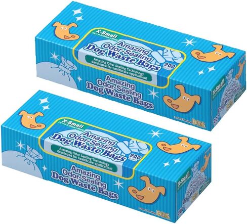BOS Amazing Odor Sealing Dog Poop Bags - Durable and Unscented [Size: XS, Color: Light Blue] (200 Count, Pack of 1) (200Bags) in Saudi Arabia