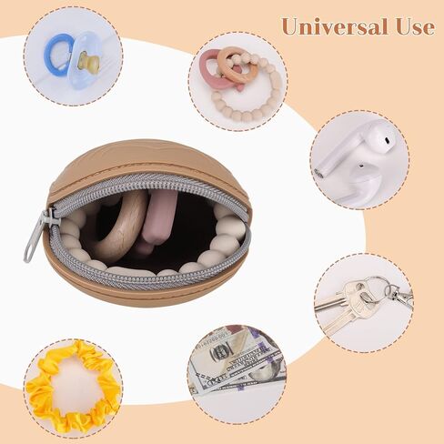 Auidy_6TXD 2 علبة حامل اللهاية، لهاية الأطفال حديثي الولادة من السيليكون، حافظة حاوية اللهاية المحمولة مع حافظة شفافة لحلمة اللهاية، خالية من مادة BPA، للأولاد والبنات in Kuwait