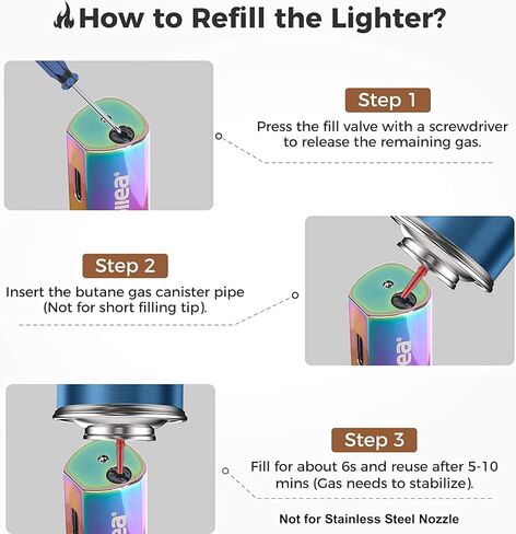 كوليا ولاعة شعلة، ولاعة سيجار بوتان ثلاثية النفاثة قابلة لاعادة الملء، ولاعة جيب بالوان قوس قزح مع لهب قابل للتعديل، هدية رائعة للرجال في اعياد الميلاد والكريسماس (غاز البوتان غير متضمن) in Kuwait