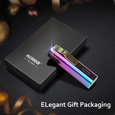 كوليا ولاعة شعلة، ولاعة سيجار بوتان ثلاثية النفاثة قابلة لاعادة الملء، ولاعة جيب بالوان قوس قزح مع لهب قابل للتعديل، هدية رائعة للرجال في اعياد الميلاد والكريسماس (غاز البوتان غير متضمن) in Kuwait