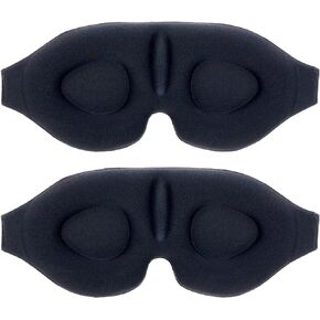2 Pack Sleep Masks for Women Men,3D Contoured Effective Light Blocking Sleeping Eye Masks for Eyelash Extensions Night Soft Blindfold with Adjustable Strap in Kuwait