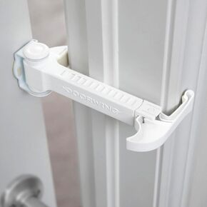 DOORWING Portable Door Lock & Pinch Guard. No Adhesives, Screws or Door Damage. Adjustable Door Latch for Baby Proofing. Dog Gate & Cat Door Alternative. Let Cats In, Keep Kids/Dogs Out of Litter Box. in Saudi Arabia
