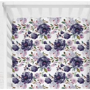Sahaler Floral Crib Sheet for Girl Boy Baby Fitted Crib Sheets for Standard Crib and Toddle Mattresses-Pink Roes