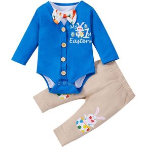 XIFAMNIY Baby Boys My 1st First Valentine/St.Patrick/عيد الفصح الزي بدلة الرجل المحترم 3 قطعة السراويل ومجموعات علوية لحديثي الولادة in Saudi Arabia